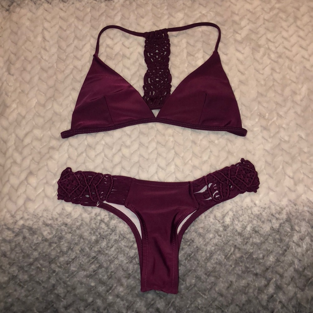 maroon bikini